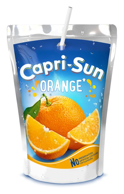 Pouches of Capri-Sun Orange juice drink for wholesale and bulk supply
