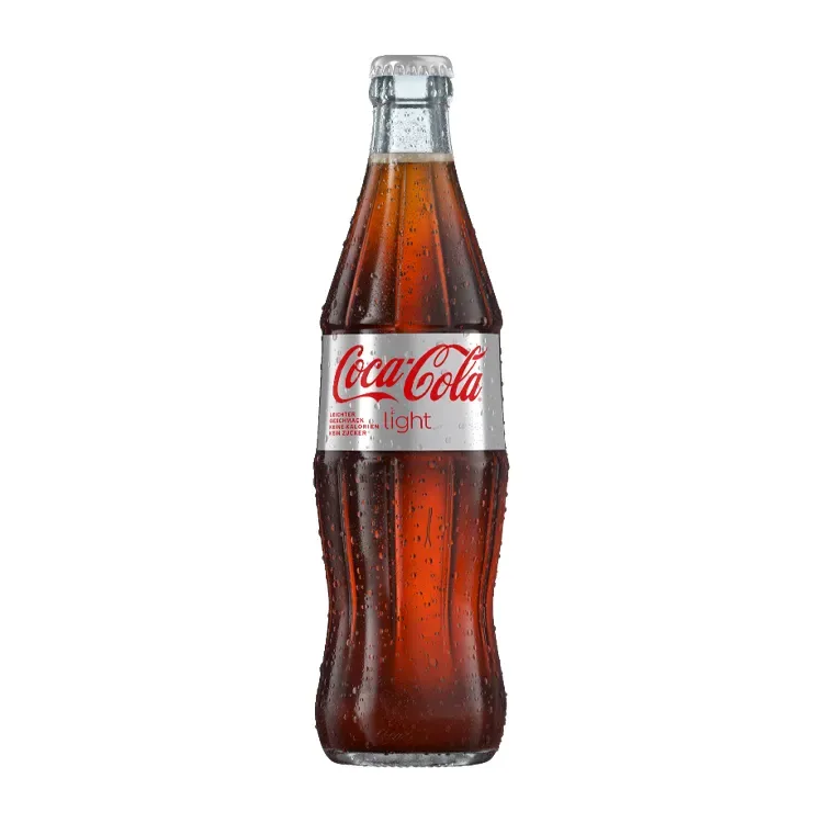 Glass bottle of Coca-Cola Light, pictured to identify the product