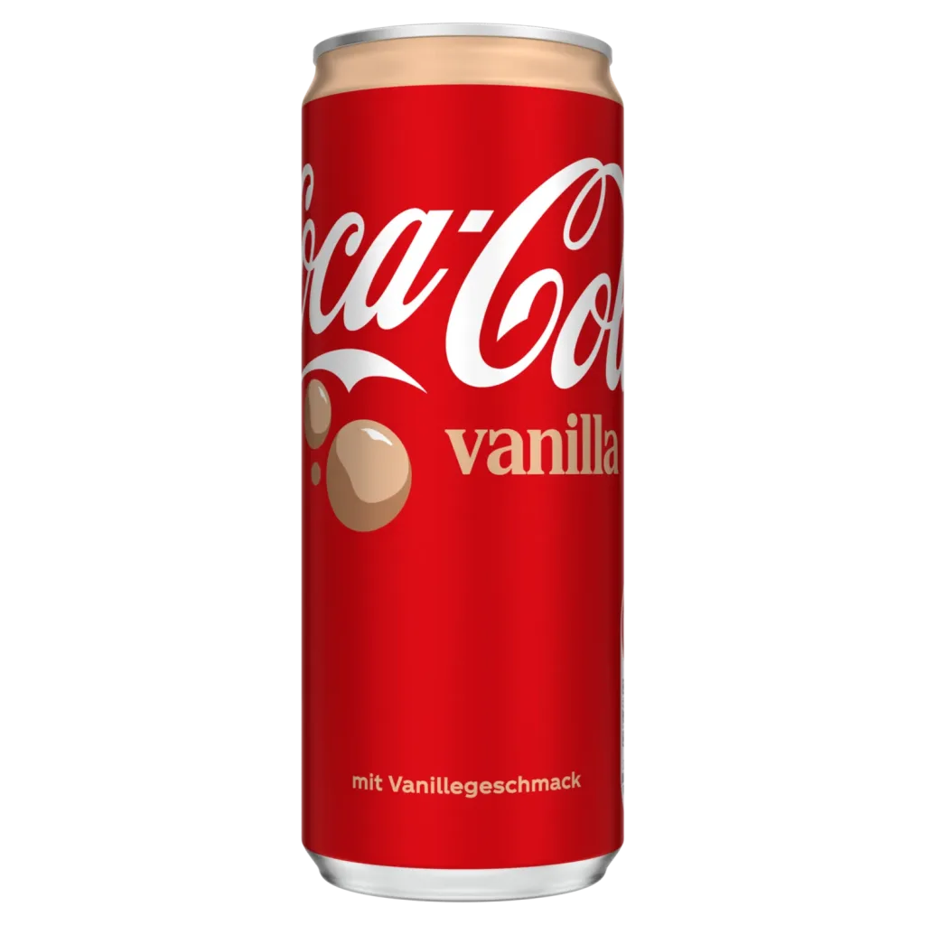 Coca-Cola Vanilla can, pictured to help identify the product