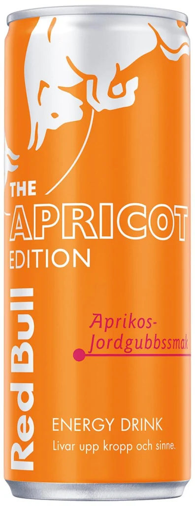 Wholesale case product: Red Bull Apricot Edition, apricot and strawberry, 250 ml